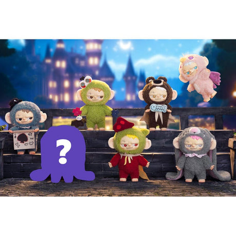 Pitenaught Naughty League series lineup showing all characters and mystery figure silhouette