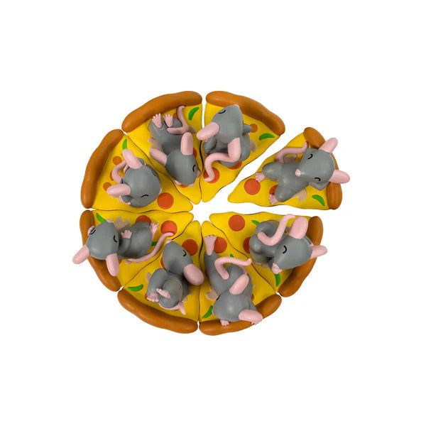 Pizza Rats After Dark top view full pizza collectible rat vinyl figures