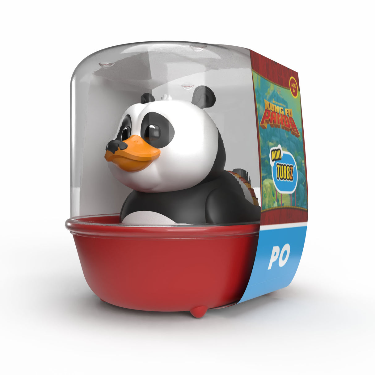 Mini TUBBZ Po packaged in red bathtub display box
