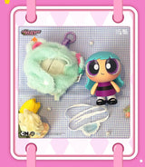 Close-up of Bliss from the Powerpuff Girls in mint animal cape with pink details
