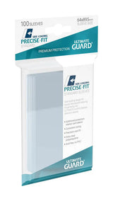Ultimate Guard Precise-Fit Standard Size Sleeves angled view of 100 sleeve pack
