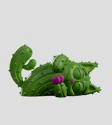 Pricklepuss cactus cat figure lying down sleeping with flower detail