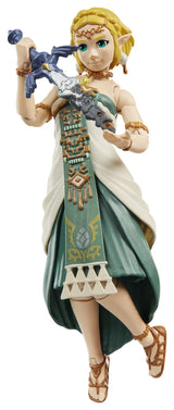 Princess Zelda Action Figure from The Legend of Zelda: Tears of the Kingdom holding the decayed Master Sword.