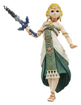 Princess Zelda action figure holding the decayed Master Sword in a dynamic pose.