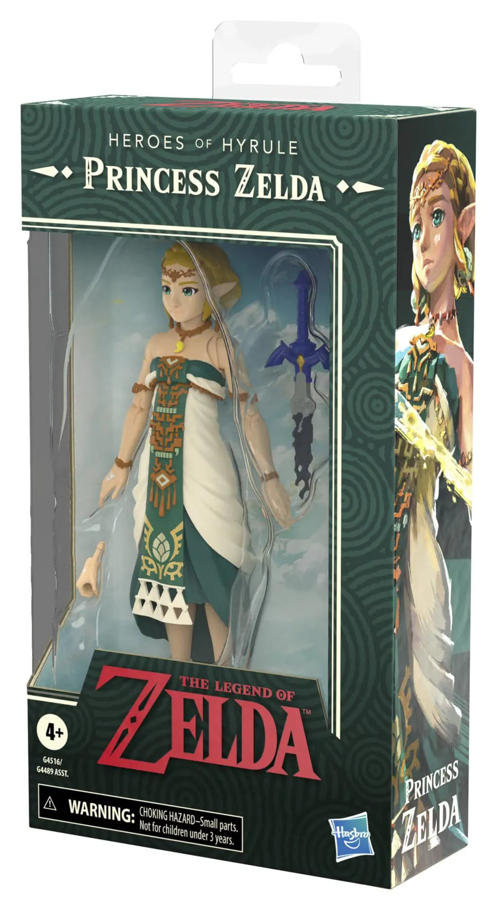 Side view of the Princess Zelda Heroes of Hyrule packaging featuring character artwork.