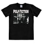 Pulp Fiction black T-shirt featuring Vincent Vega and Jules Winnfield with the movie logo in bold white text.