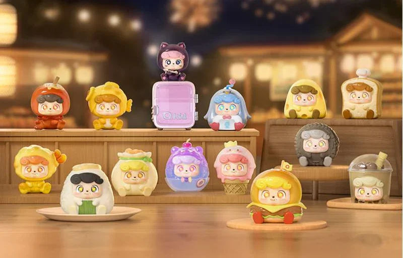 Q KID Street Snack Mini Series blind box figures lineup including regular and secret designs