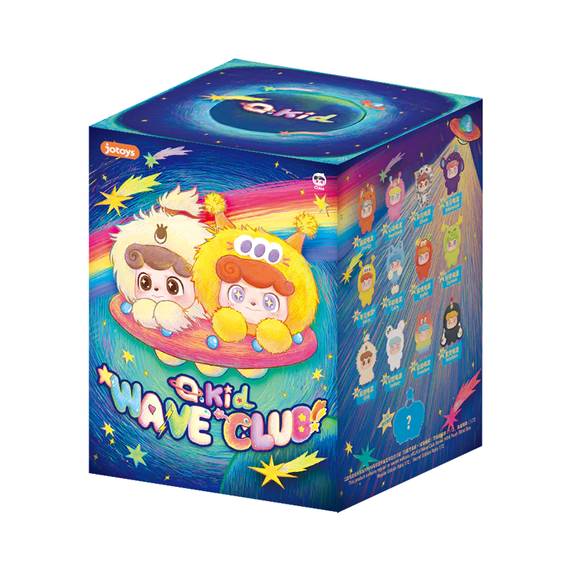 Q Kid Wave Club blind box packaging showing collectible characters