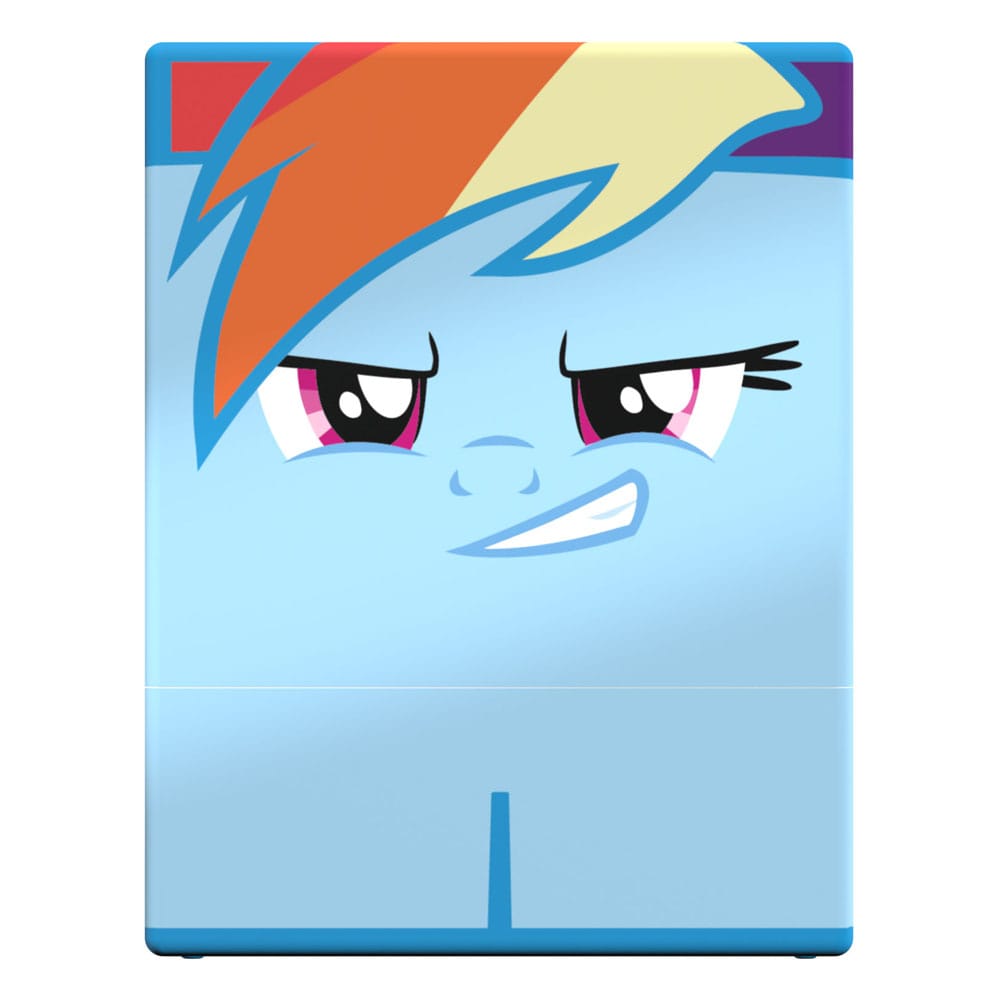 Close-up front-facing view of Rainbow Dash Squaroes box.