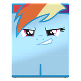 Close-up front-facing view of Rainbow Dash Squaroes box.