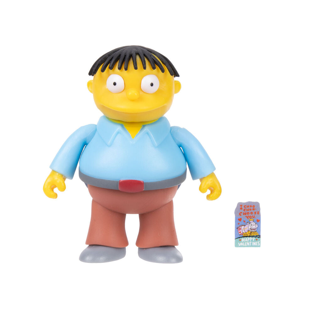 Ralph Wiggum Simpsons mini figure holding Valentine card