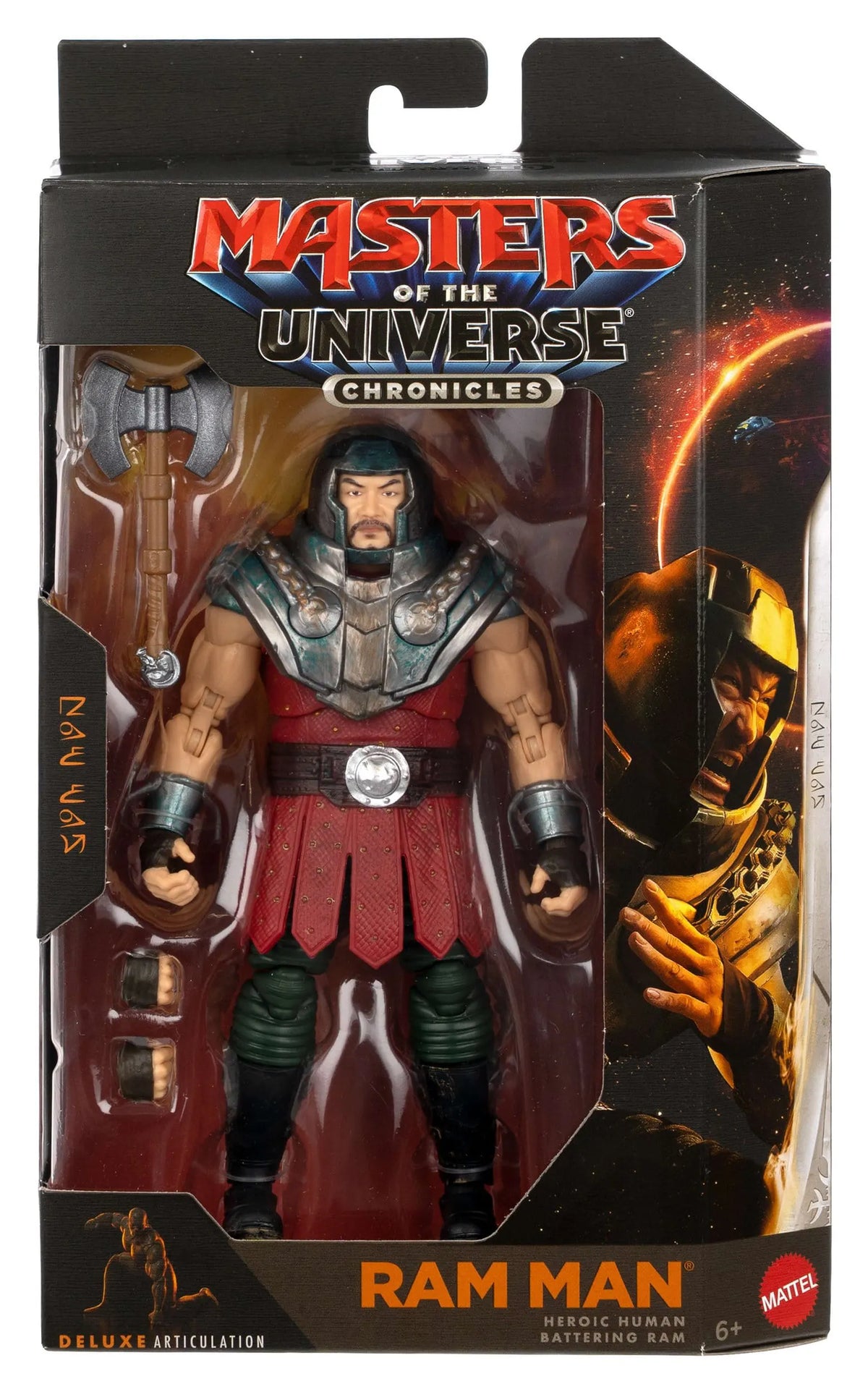 Ram Man Masters of the Universe Chronicles 2026 Movie Action Figure in deluxe packaging