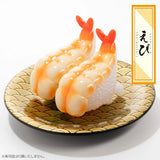 Shrimp sushi monster twin set on sushi laying down on plate