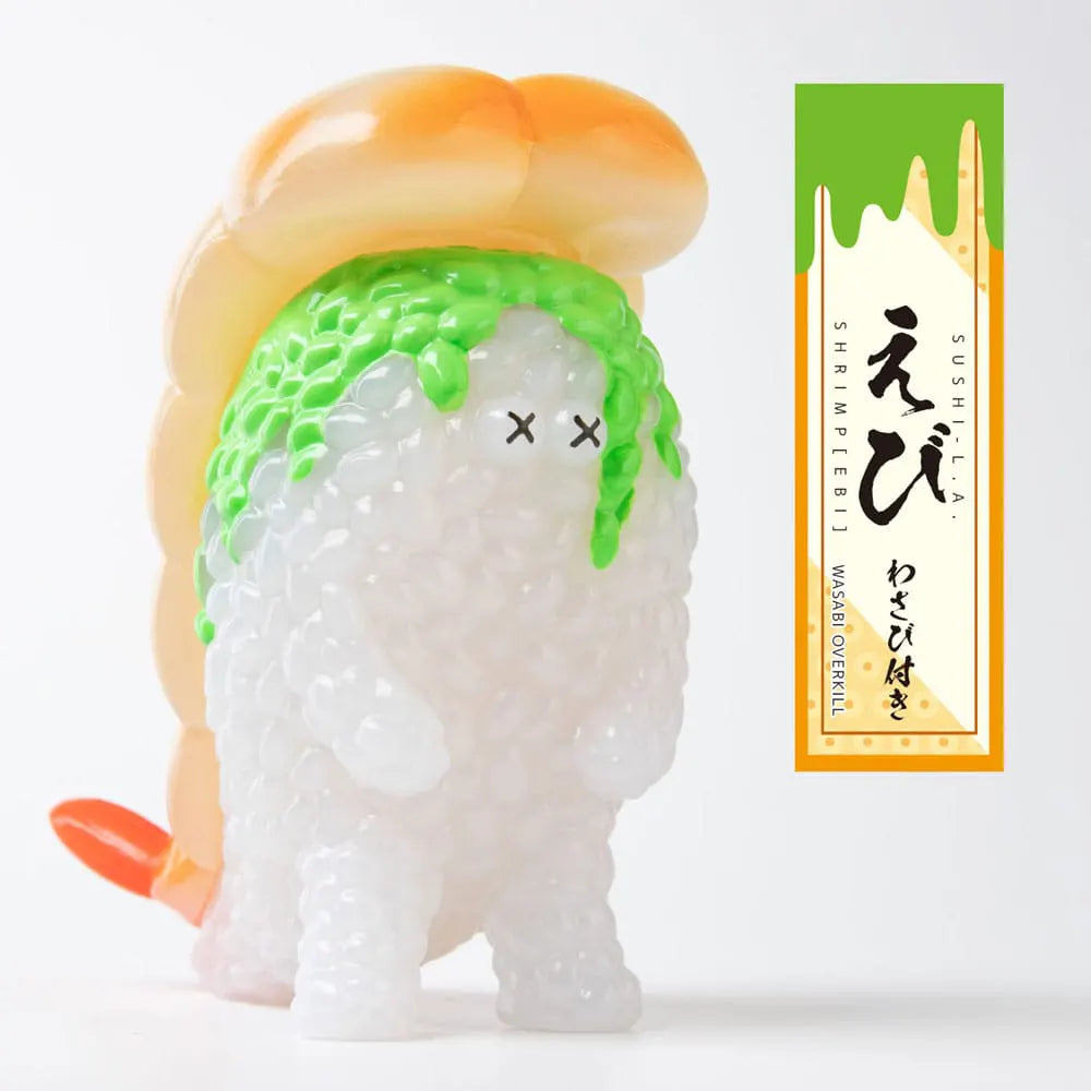 Shrimp sushi monster with wasabi overload face