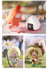 RiCo Happy Picnic Together Series figures with octopus costume, daisy flower, and taco-themed characters