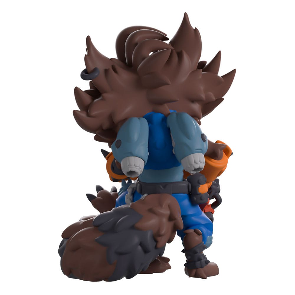 Back view of Rocket Raccoon Youtooz collectible showing jet thrusters and tail