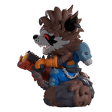 Rocket Raccoon Youtooz vinyl figure side view holding large blaster