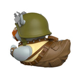 Side-back view of Rocksteady TUBBZ showing helmet and strapped gear