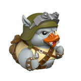 Angled dynamic shot of Rocksteady TUBBZ showing sculpted textures and accessories