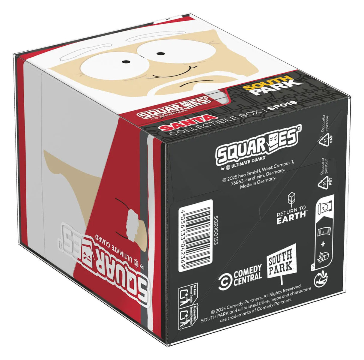 Angled view of Santa Squaroes South Park SP018 collectible box showing side artwork.