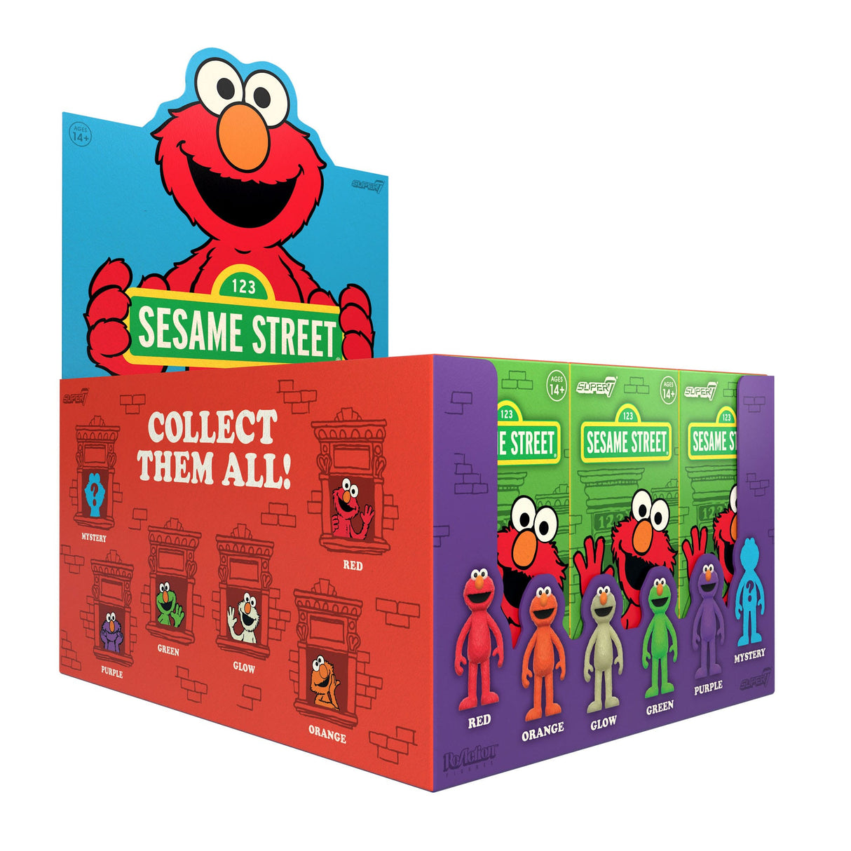 Elmo Sesame Street Reaction Figures Blind Box Wave 04 counter display box