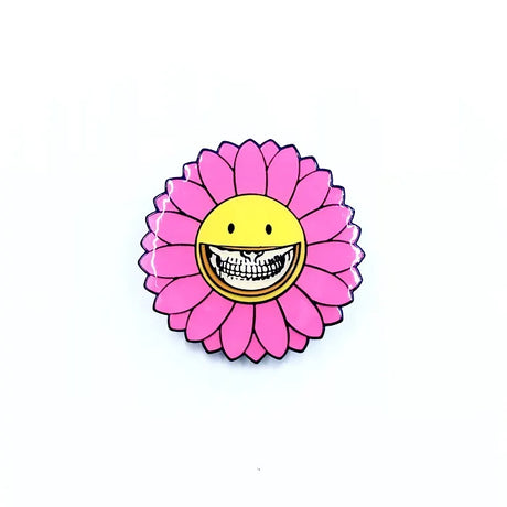 Shocking Sunflower Grin Pink Lace Pin