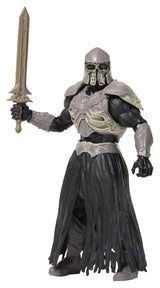 Skel-Knight action figure holding sword upright featuring skeletal armor details from Masters of the Universe