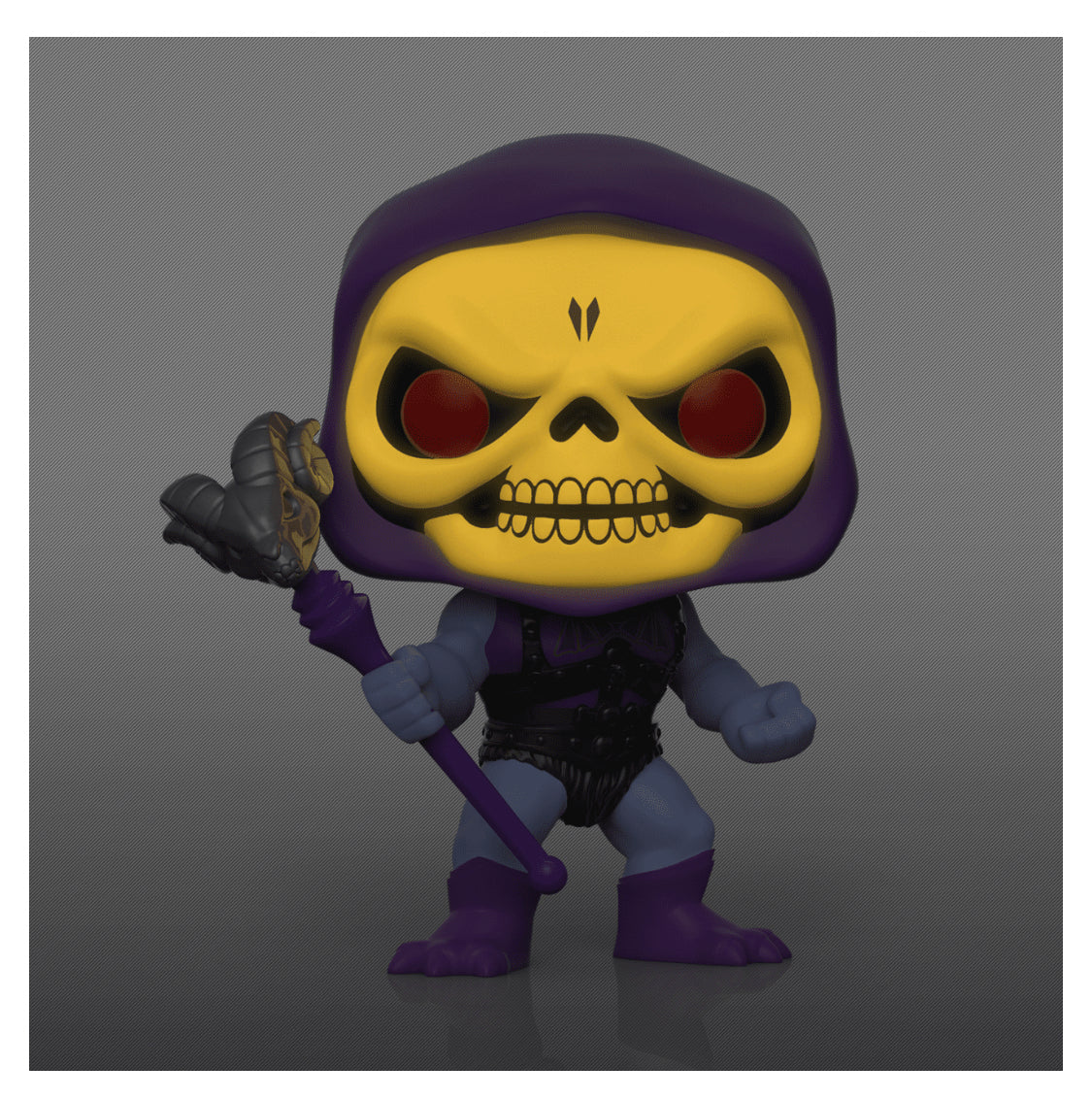 Skeletor Battle Armor Glow in the Dark Funko Pop vinyl figure holding Havoc Staff