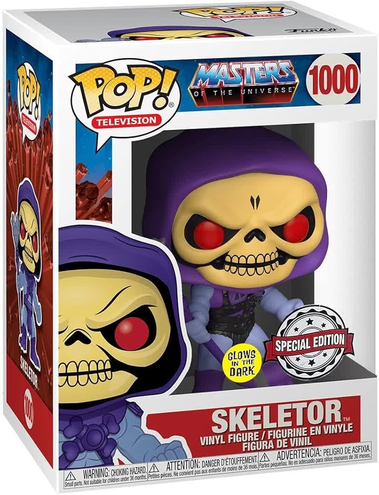 Skeletor Battle Armor Glow in the Dark Funko Pop #1000 Masters of the Universe boxed figure
