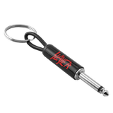 Slayer red logo guitar plug keychain black metal design