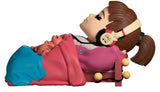 Sleepy Lofi Girl Youtooz vinyl figure rear angle showing bed frame and blanket sculpt