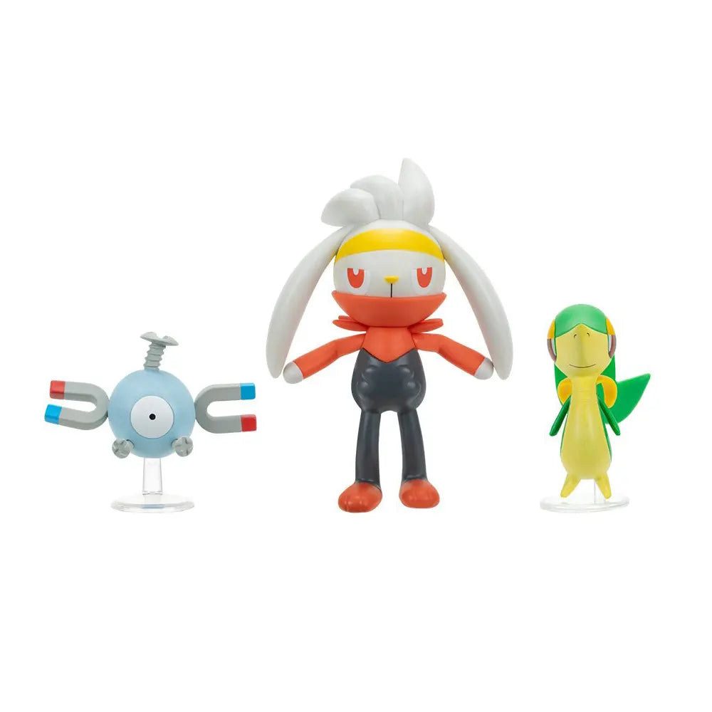 Snivy, Raboot and Magnemite Pokémon Battle Figures by Jazwares