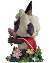 Spring Lamb Youtooz figure side view showing cloak and flowers