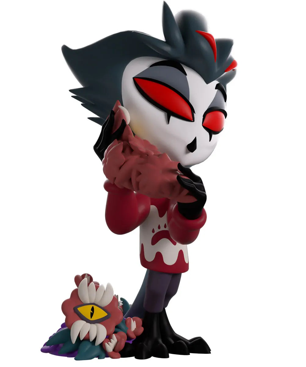 Spring Stolas Helluva Boss Youtooz vinyl figure close up with red eyes and flowers