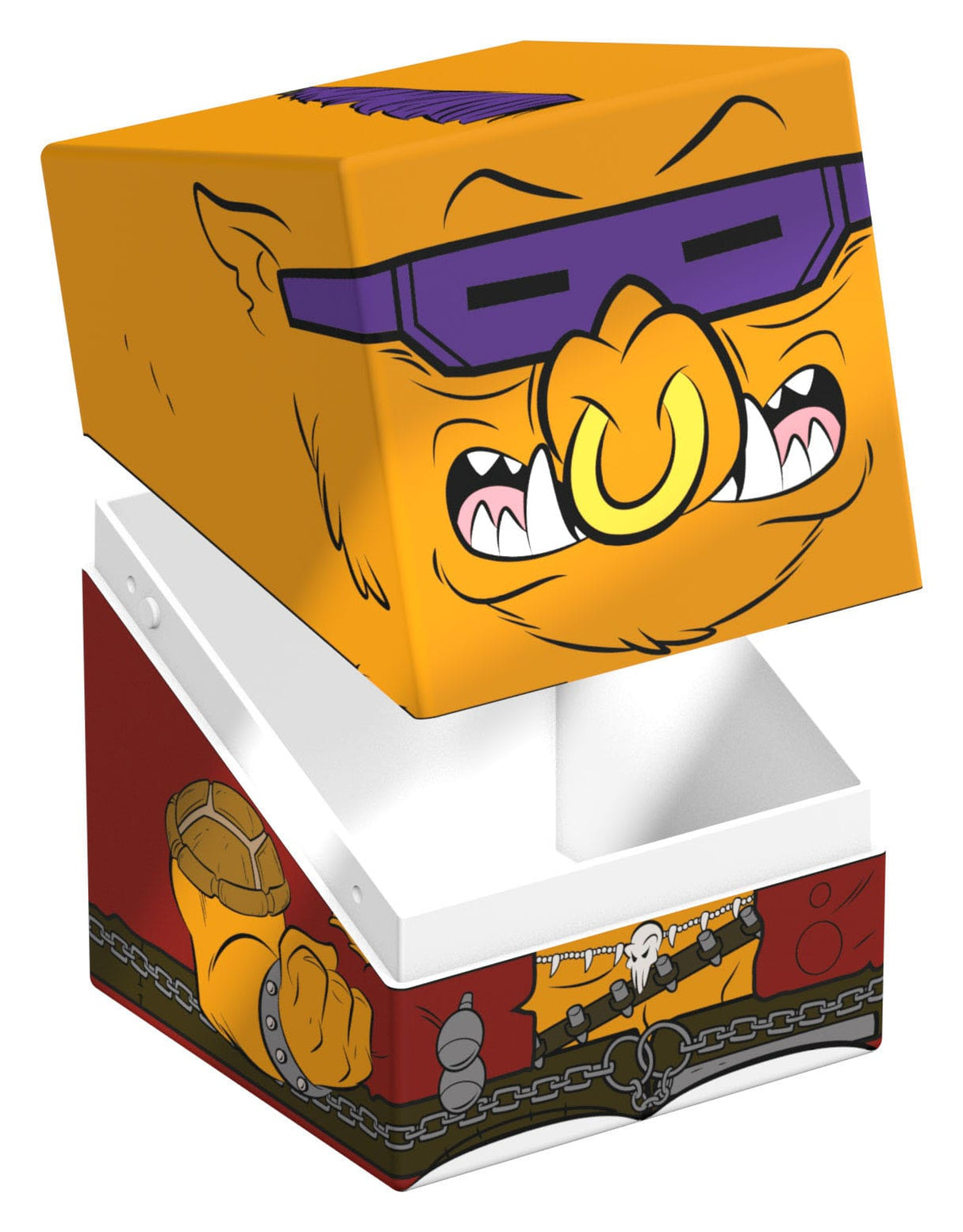 Bebop Squaroes collectible box open view showing card storage capacity