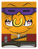 Bebop Squaroes TMNT collectible box side view with chain and armor artwork