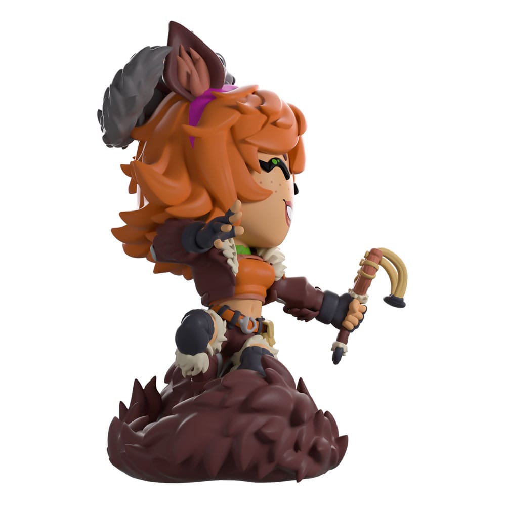 Right side view of Squirrel Girl Youtooz vinyl figure showing slingshot pose.