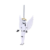 Angled view of Stormtrooper angel hanging ornament