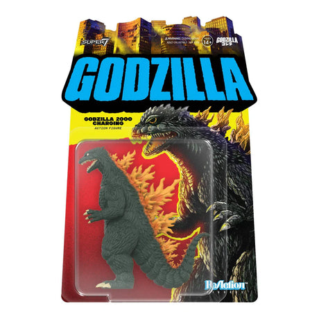 Godzilla 2000 (Charging) Toho ReAction Figure retro blister packaging front.