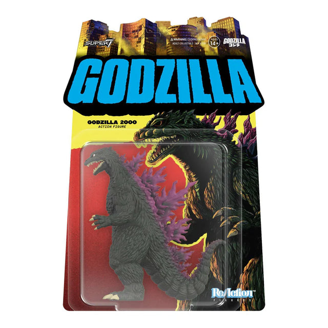 Godzilla 2000 Toho ReAction Figure retro blister packaging front.