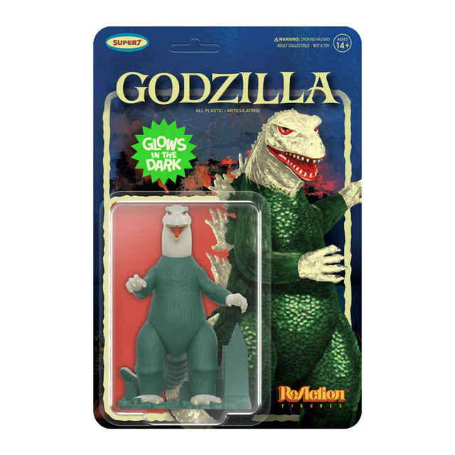 Godzilla Model Kit (Glow) Toho ReAction Figure vintage blister packaging front.