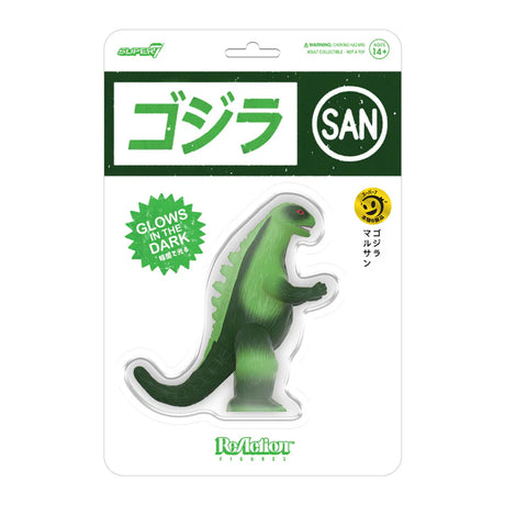 Marusan L-Tail (Glow) Godzilla Toho ReAction Figure retro blister packaging front.
