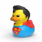 Close-up of Superman Mini TUBBZ duck showing the suit and iconic curl.