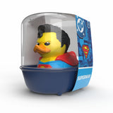 Superman Mini TUBBZ duck figure in its display bathtub packaging.