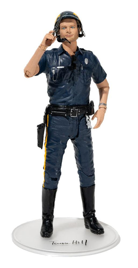 Terence Hill Matt Kirby collectible action figure wearing police helmet