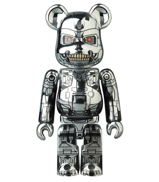 Terminator SF BE@RBRICK Series 43 100 percent figure silver robotic design front view