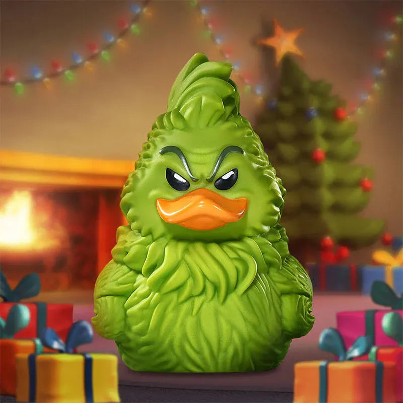 Front view of Grinch TUBBZ figure with fur details and orange beak