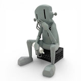 chrisrwk the thinker vinyl figure front view robot sitting crate