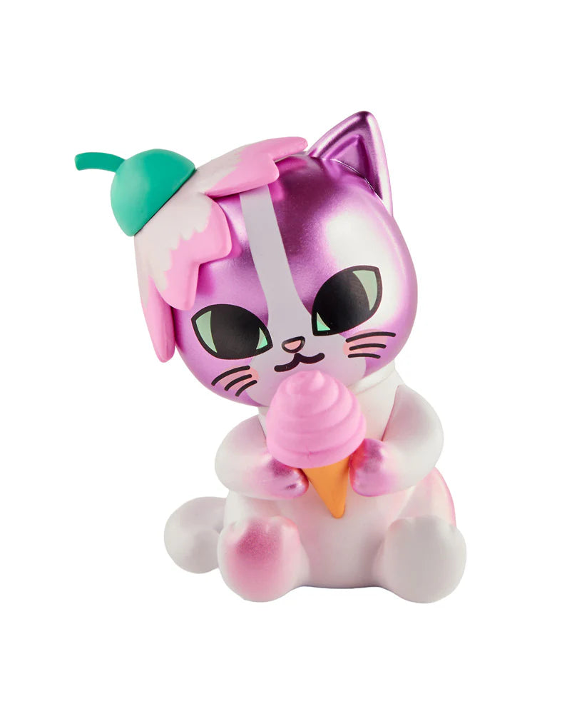 tokidoki cherry blossom cat metallic pink figure holding ice cream