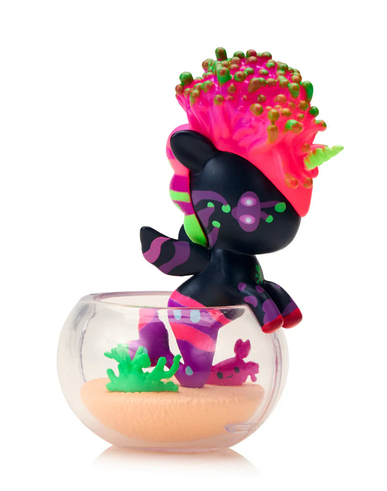 Tokidoki Neon Reef Mermicorno rare dark variant vinyl figure glowing coral design